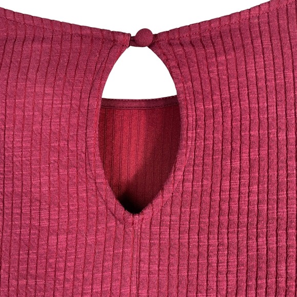 Anthropologie‎ Porridge Bell Sleeve Knit Top Small Burgundy Boho Stretch - Picture 9 of 10